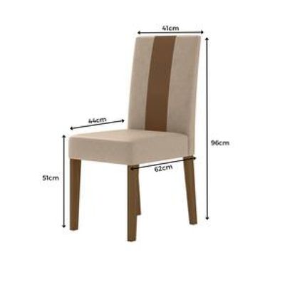 Conjunto de Sala de Jantar Mesa com 6 Cadeiras Goya Poliman Bege Claro
