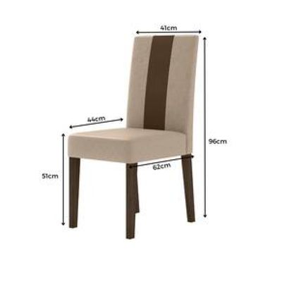 Conjunto Sala de Jantar Mesa com 4 Cadeiras Belle Poliman Marrom Cacau