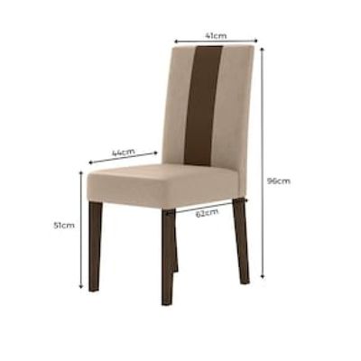 Conjunto de Sala de Jantar Mesa com 6 Cadeiras Goya Poliman Marrom Cacau
