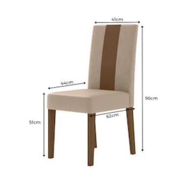 Conjunto de Sala de Jantar Mesa com 6 cadeiras Goya Poliman Bege Claro