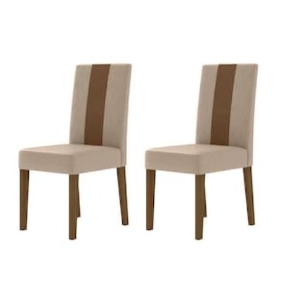 Conjunto de Sala de Jantar Mesa com 6 cadeiras Goya Poliman Bege Claro