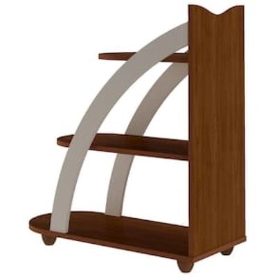 Mesa de Apoio Artely Andes com 2 Prateleiras Marrom Cacau