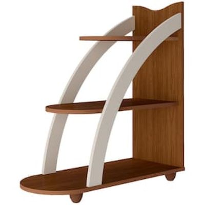 Mesa de Apoio Artely Andes com 2 Prateleiras Marrom Cacau