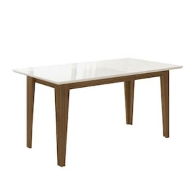 Conjunto de Sala de Jantar Mesa com 6 Cadeiras Goya Poliman Bege Claro
