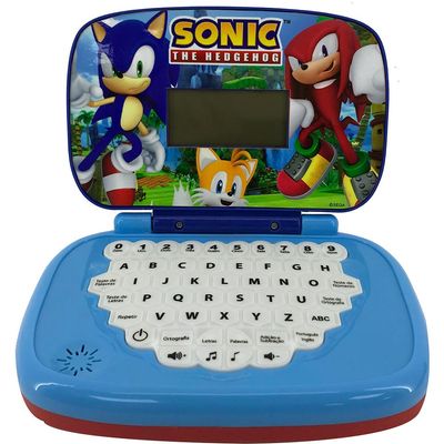 Kit Laptop Infantil Educativo Candide Sonic Bilíngue + 1 Fidget Spinner Sortido