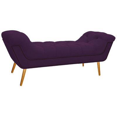 Kit Cabeceira Calçadeira Veneza 160cm Suede Roxo