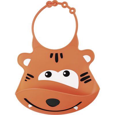 Babador de Silicone Silybib Multikids Leão Laranja