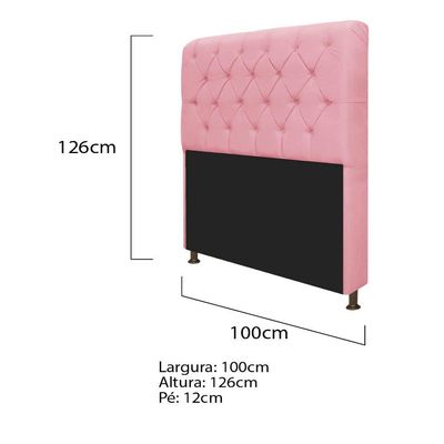 Kit Cabeceira Lady Recamier Félix 100cm Suede Rosa Bebê
