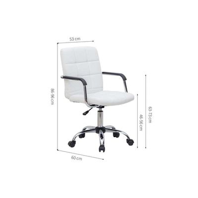 Conjunto de Mesa New Preta com Cadeira de Escritório Secretária Giratória Fitz Branca