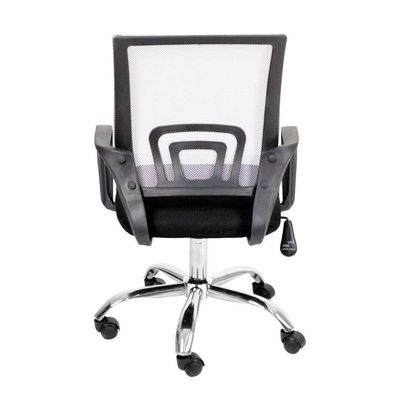 Conjunto de Mesa Kuadra Nogal 120 cm com Cadeira de Escritório Secretária Giratória Javix Preta