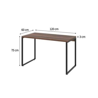 Conjunto de Mesa Kuadra Nogal 120 cm com Cadeira de Escritório Diretor Giratória Oslo Preta