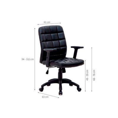 Conjunto de Mesa New com Cadeira de Escritório Diretor Giratória Fitz com Braços Ajustáveis Preta