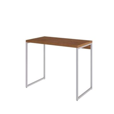 Conjunto de Mesa Studio Mel e Branca com Cadeira de Escritório Diretor Giratória Lauren Preta