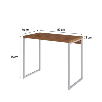 Conjunto de Mesa Studio Mel e Branca com Cadeira de Escritório Secretária Giratória Oxford Preta