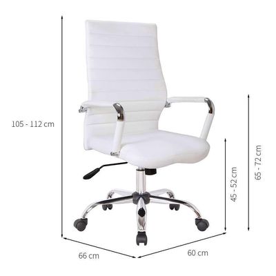 Conjunto de Mesa Kuadra II Preta 150 cm com Cadeira de Escritório Diretor Giratória Cleaner Branca