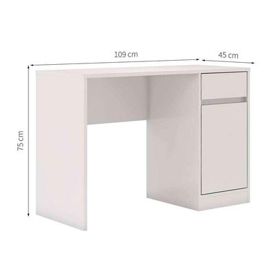 Conjunto de Mesa Morada 1 PT 1 GV com Cadeira de Escritório Diretor Giratória Antonella Branca