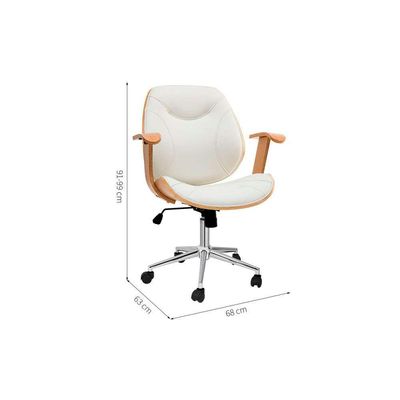 Conjunto de Mesa New Preta com Cadeira de Escritório Diretor Giratória Antonella Branca