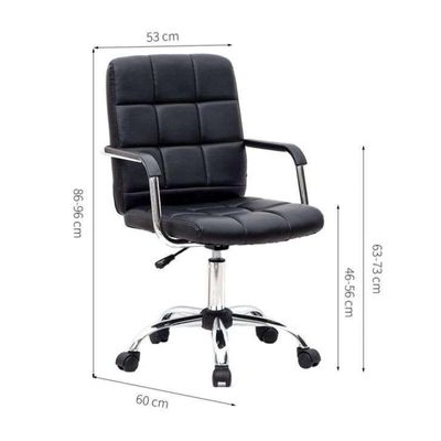 Conjunto de Mesa Morada Branca com Cadeira de Escritório Secretária Giratória Fitz Preta