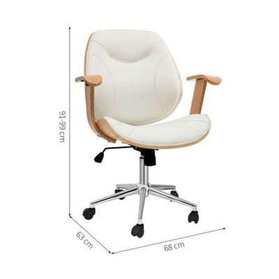 Conjunto de Mesa Morada com Cadeira de Escritório Diretor Giratória Antonella Branca