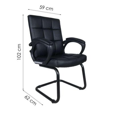 Conjunto de Mesa Morada Branca com Cadeira de Escritório Interlocutor Fixa Charles Preta