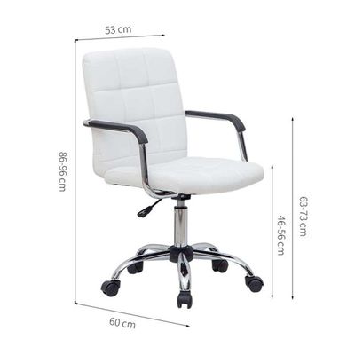 Conjunto de Mesa Morada 1 PT 1 GV com Cadeira de Escritório Secretária Giratória Fitz Branca