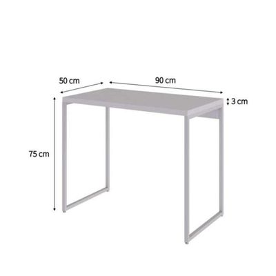 Conjunto de Mesa Studio Branca com Cadeira de Escritório Secretária Giratória Oxford Preta