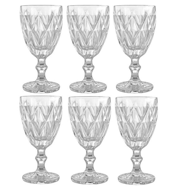 Jogo de 12 Taças para Agua Clear Vitral Verre - Mimo Style