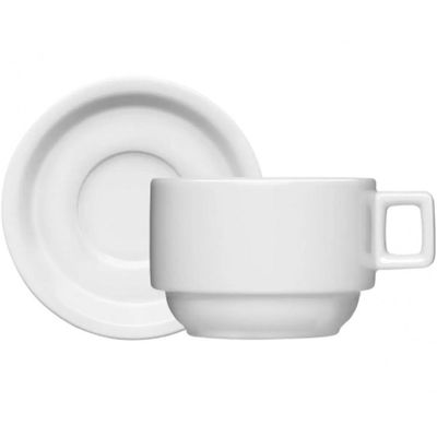 Conjunto 13 Xicaras Cha Com Pires Porcelana BarHotel Germer