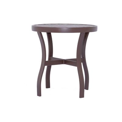 Mesinha Mesa Lateral Com Tampo Ripado Pé Em X Marrom