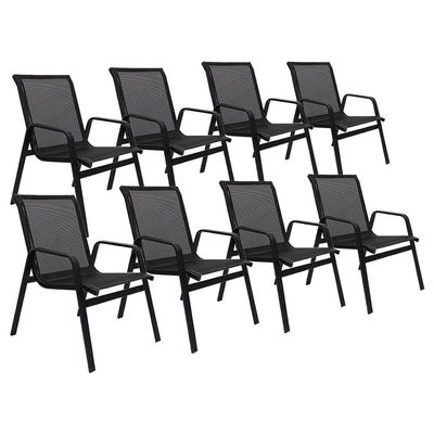 Kit 8 Cadeiras Lótus Premium Preto