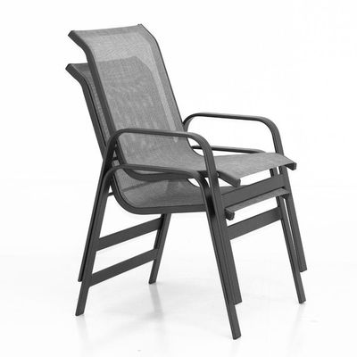 Kit 2 Chaises 1 Mesa 4 Cadeiras 1 Mesinha Ombrelone com base Preto