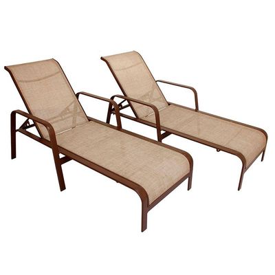 Kit 2 Chaises 1 Mesa 4 Cadeiras 1 Mesinha Ombrelone com base Marrom