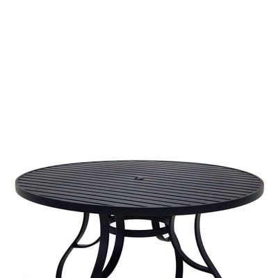 Jogo De Mesa Alumínio 6 Cadeiras Lavanda Corda Náutica Preta