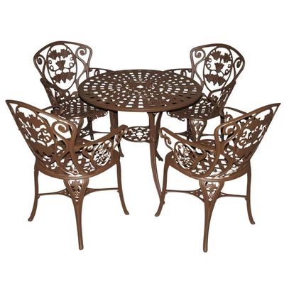 Conjunto De Mesa Para Jardim Com 4 Cadeiras Modelo Malbec Marrom