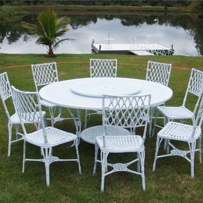 Conjunto Bambú Com 8 Cadeiras E Mesa Giratória