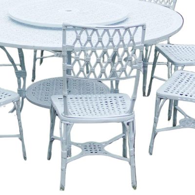 Conjunto Bambú Com 8 Cadeiras E Mesa Giratória