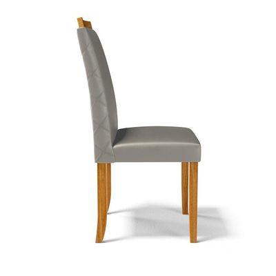 Kit Com 2 Cadeiras Agnes Madeira Maciça Estofadas Para Mesa De Jantar Veludo Chumbo 109