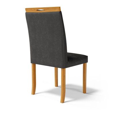 Kit Com 6 Cadeiras Aurora Madeira Maciça Estofadas Para Mesa De Jantar Courino Preto 503
