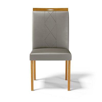 Kit Com 4 Cadeiras Ana Madeira Maciça Estofadas Para Mesa De Jantar Veludo Chumbo 109