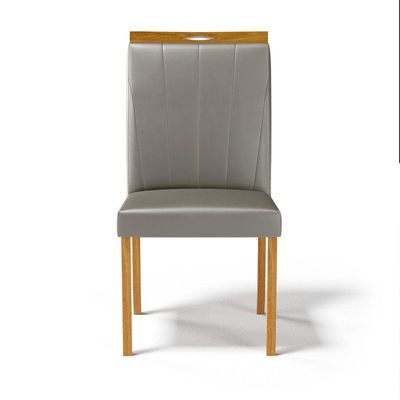 Kit Com 4 Cadeiras Aurora Madeira Maciça Estofadas Para Mesa De Jantar Veludo Chumbo 109