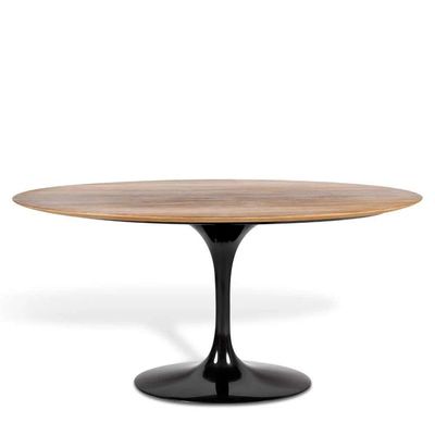 Mesa de Jantar Tulipa Oval 160x90cm Tampo Preto