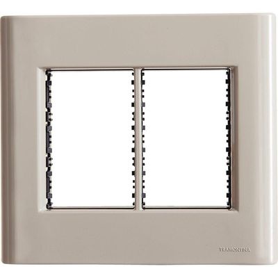 Placa 6 Postos 4x4 Tramontina Giz Fendi Soft Touch Com Suporte Tramontina