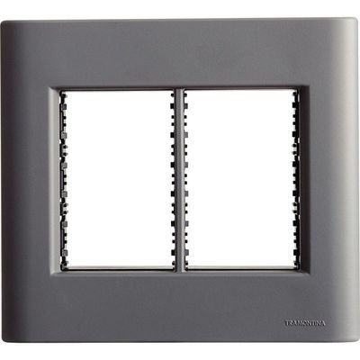 Placa 6 Postos 4x4 Tramontina Giz Titânio Soft Touch Suporte Tramontina