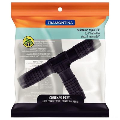 Conexão T Interna Tripla 3-4" Tramontina Para Mangueiras Tramontina