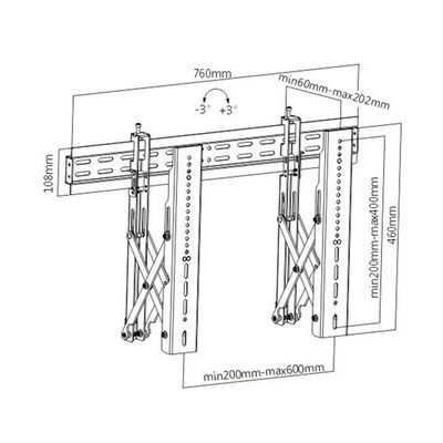 Suporte Para Videowall Tv 37 A 70 Pop-out Cs-46t-lvw02