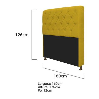 Kit Cabeceira Lady Recamier Ari 160cm Queen Amarelo