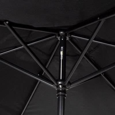 Conjunto De Jardim Chicago Preto Com Ombrelone Mor Life