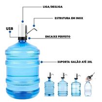 Kit 2 Bomba Eletrica Recarregavel Galão água Garrafão