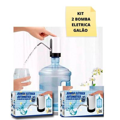 Kit 2 Bomba Eletrica Recarregavel Galão água Garrafão