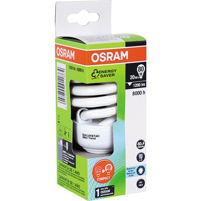 Lâmpada Espiral 23W Osram Duluxstar Mini Twist Branca 127V